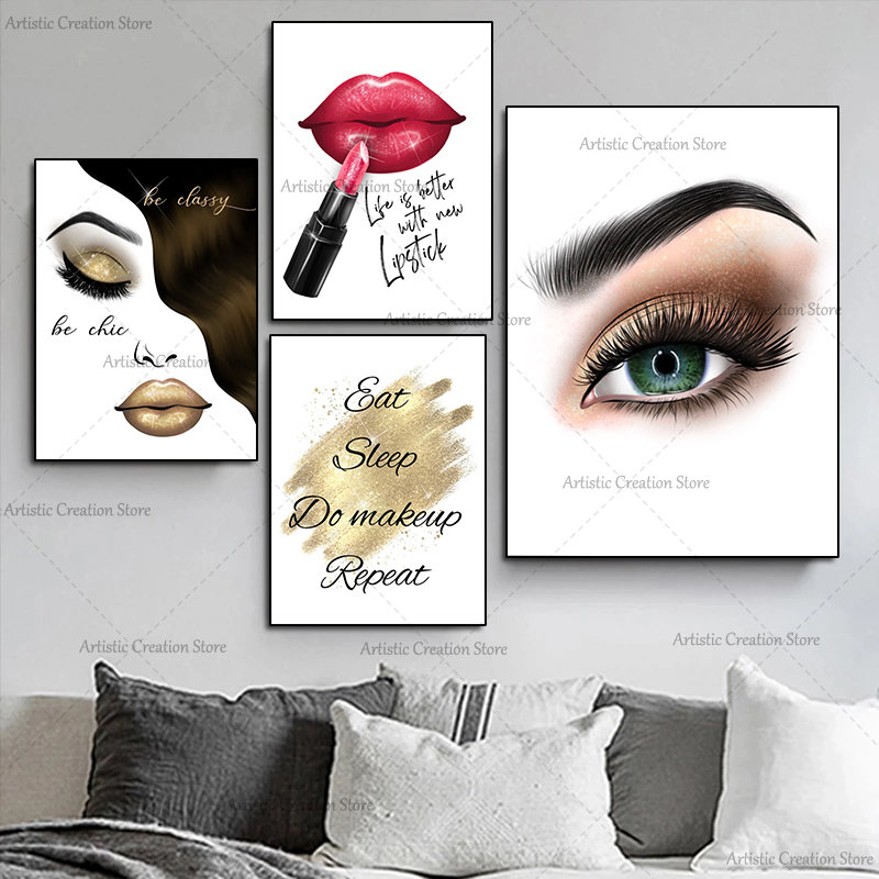 Beauty Makeup Drawing - Fashion Beauty Glamour Makeup donna labbra