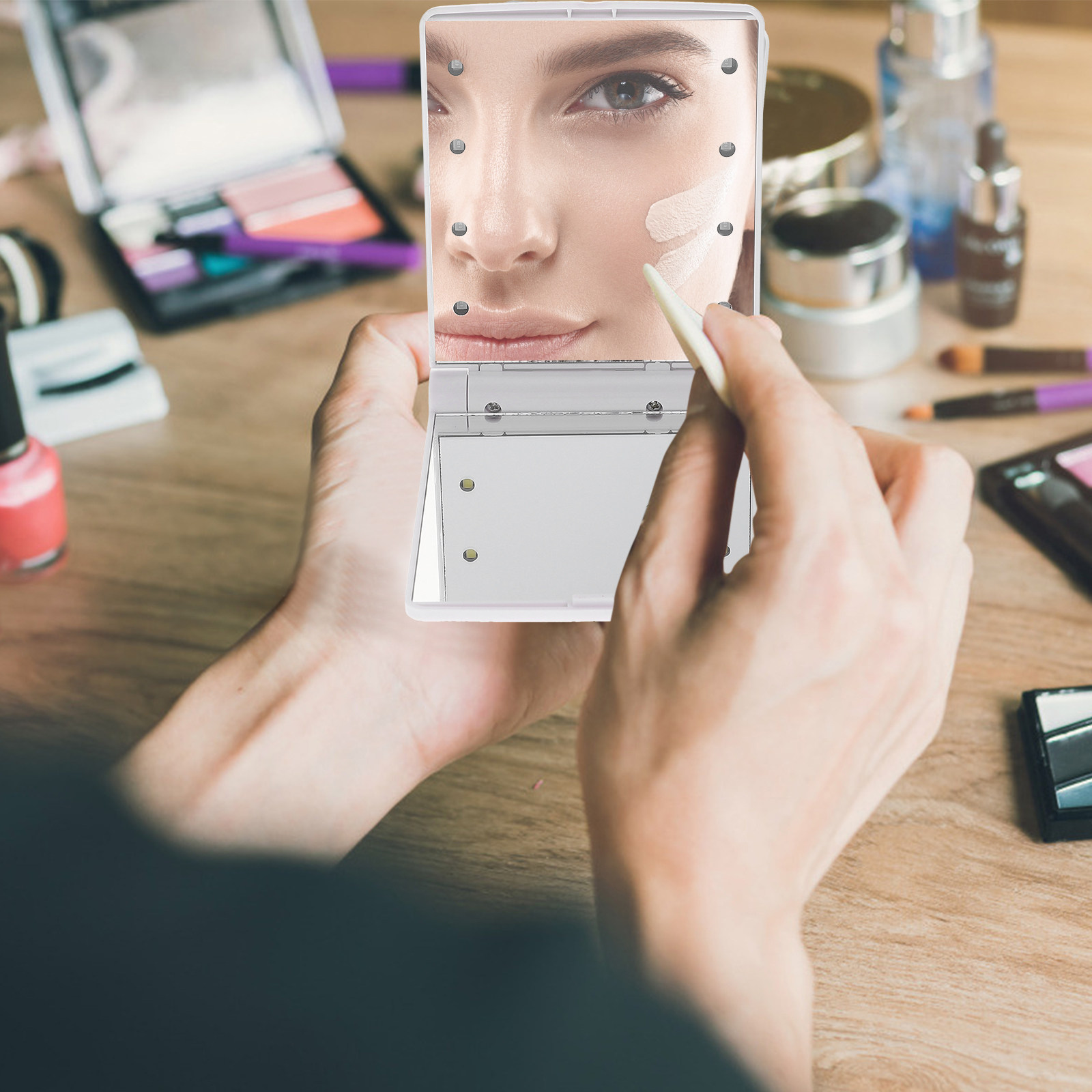 Beauty Makeup Definition - Specchio per il Trucco LED Pieghevole